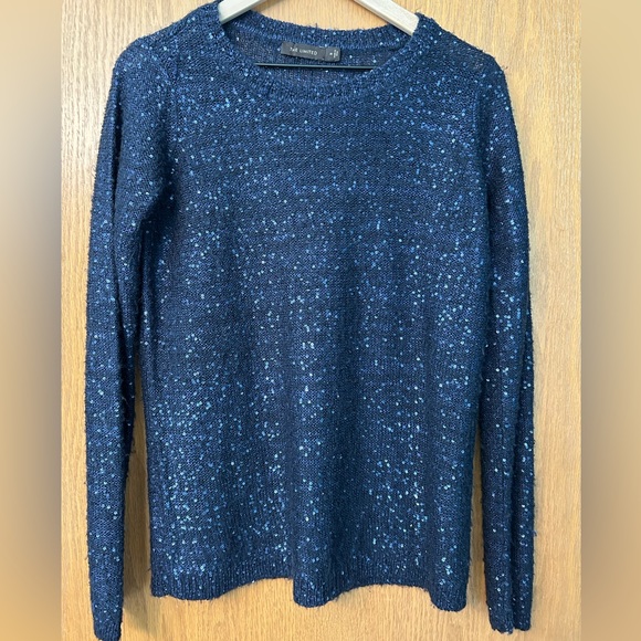 The Limited sweater, size Medium, blue silver sparkly, navy blue,Limited Sweater - Picture 12 of 16
